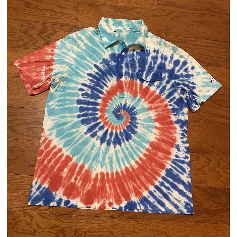 Criquet Golf Shirt XL Tie‎ Dye Excellent Condition Men's Golf Shirt